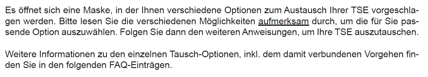 TSE-Tausch Optionen