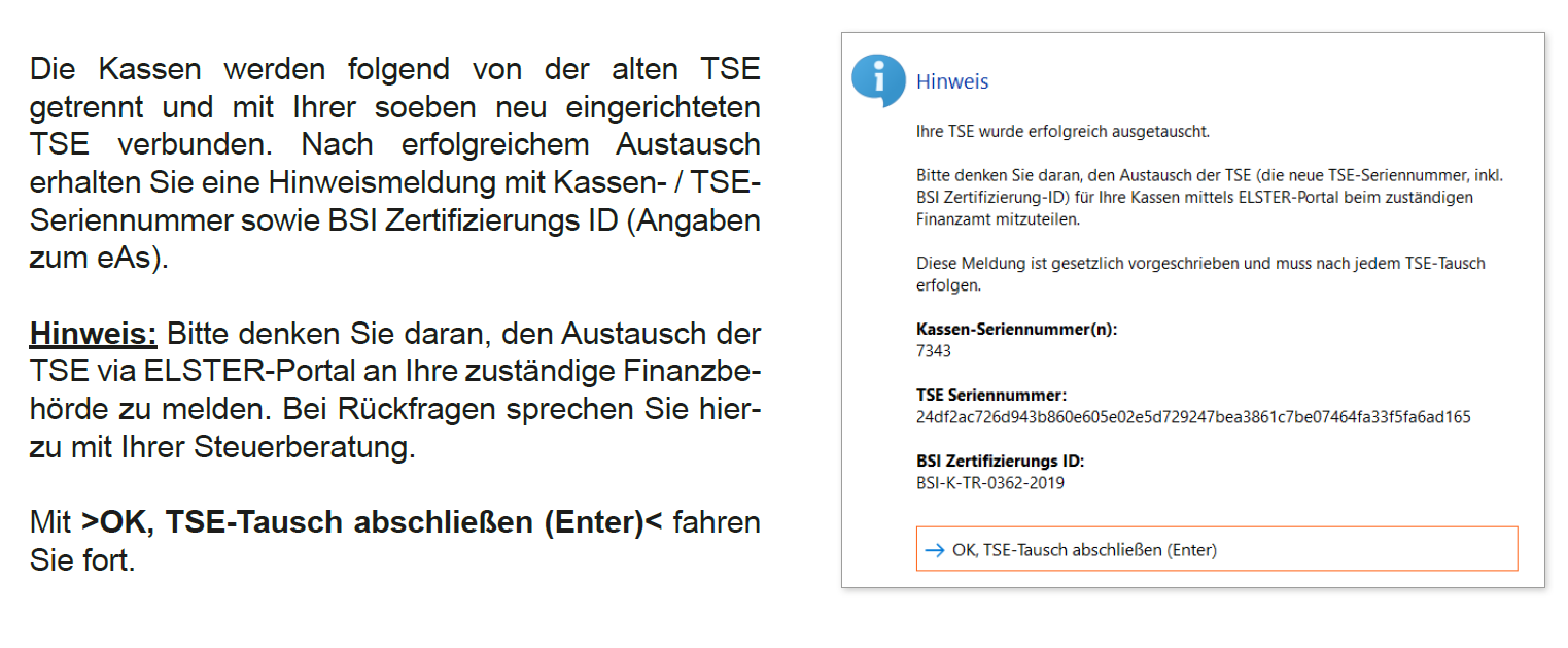 Tausch Option 3 _ TSE Tausch erfolgreich